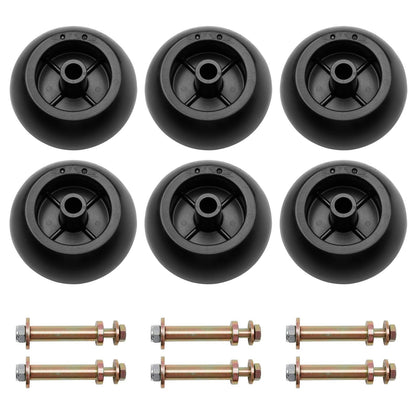 HQPASFY mower anti-scalp wheel kit 6-pack, ready to protect the deck during even mowing.
