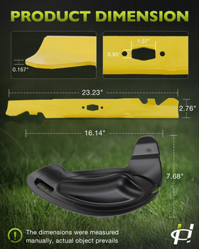 HQPASFY 23.23-inch blades for clean, even lawn cuts.