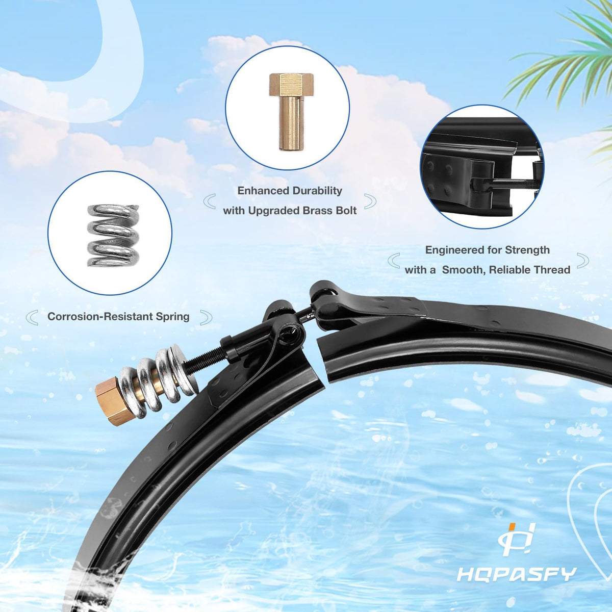 HQPASFY 190003 includes clamp and spring barrel nut assembly for easy upgrade
