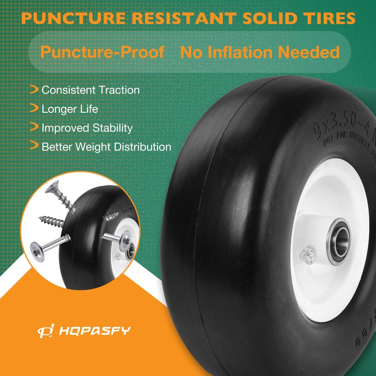 HQPASFY wheel assembly illustrates universal fit for most mowers