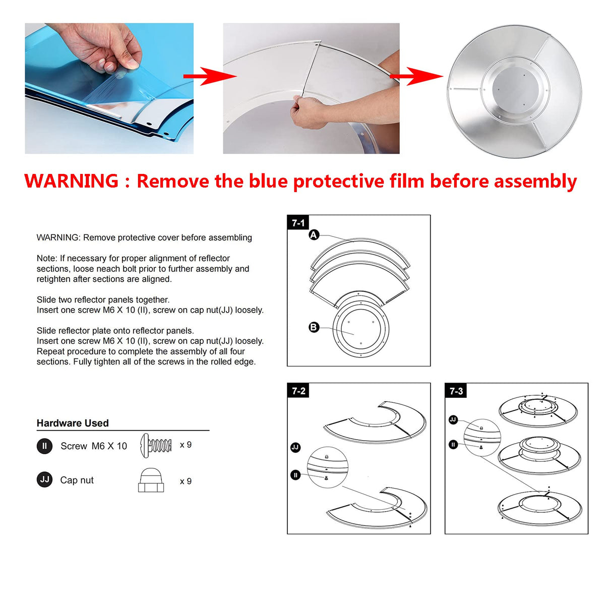 HQQ outdoor large 33-inch shield provides wide heat reflection.