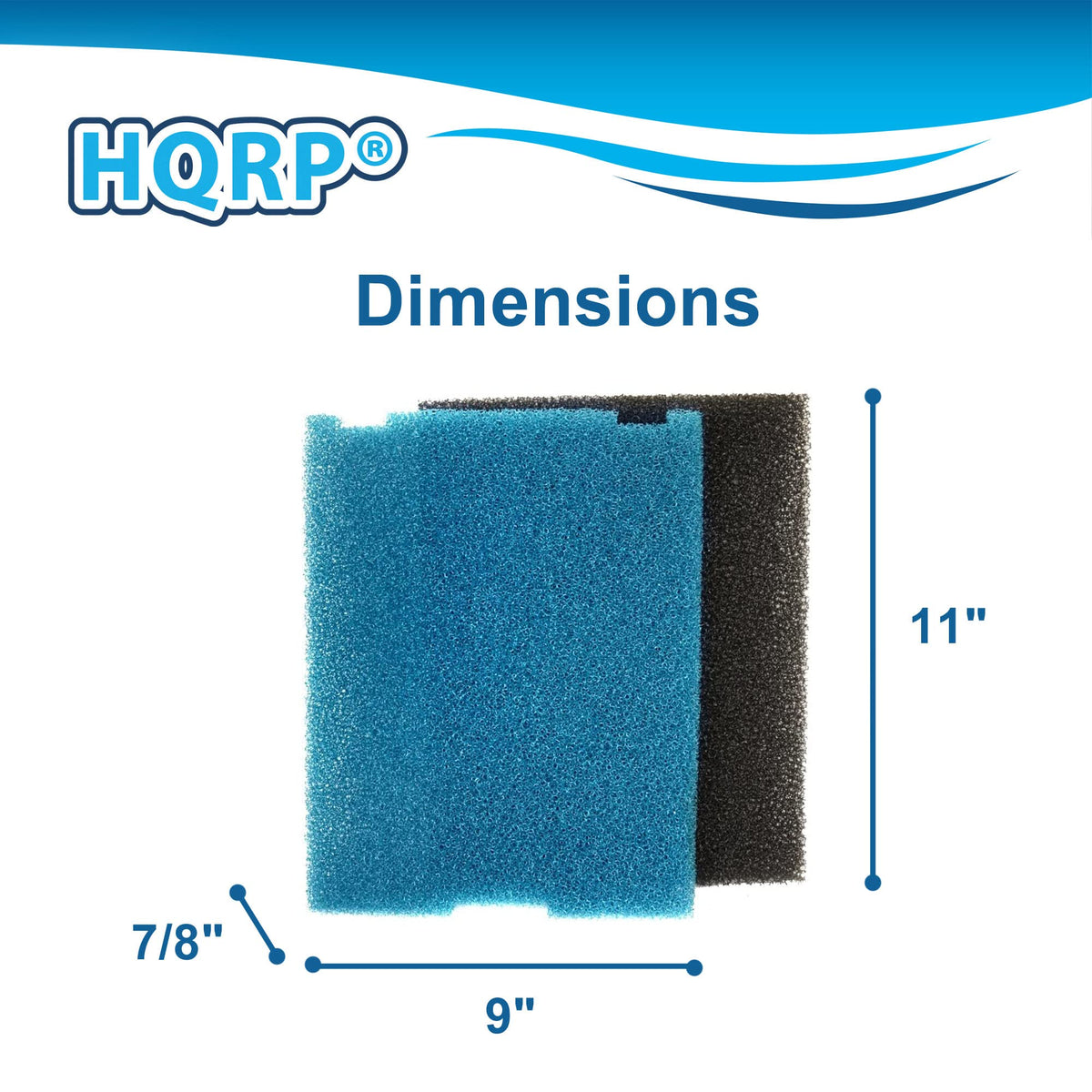 HQRP coarse foam pad closeup shows robust pre-filtration layer.