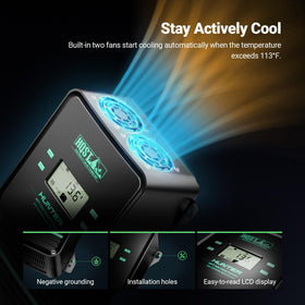 HQST 100A MPPT controller safety protections guard against faults