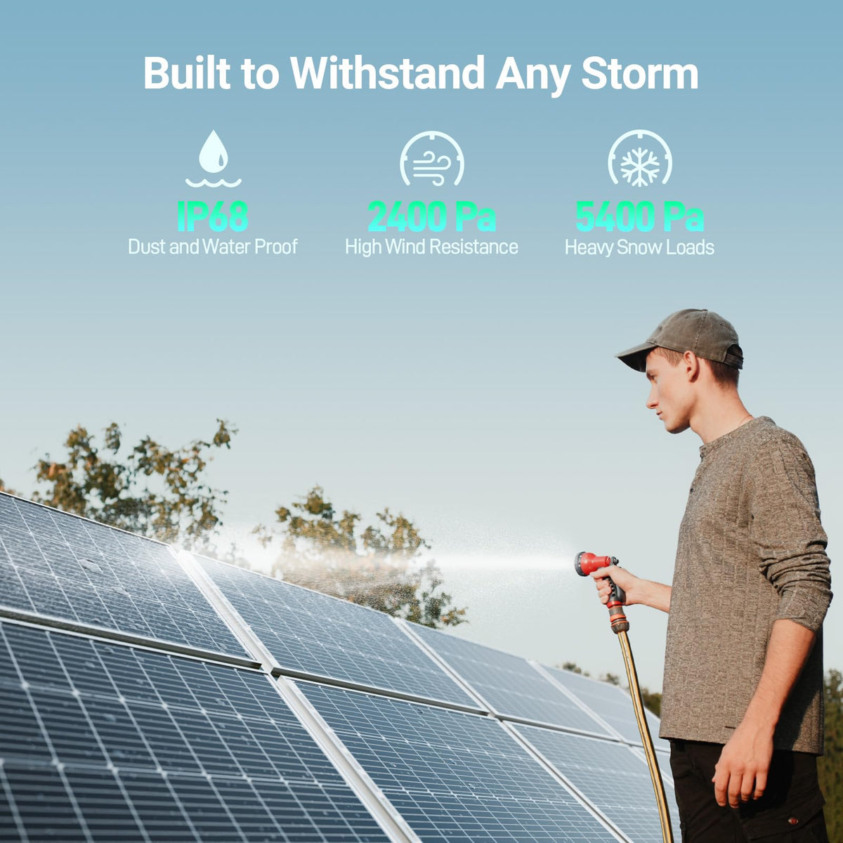 HQST 100W panel low-light performance demonstrates reliable output in cloudy conditions