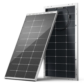 HQST Bifacial 100W front view showing efficient cells for off-grid charging.