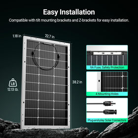 HQST Bifacial 100W performance in low light thanks to PERC technology.
