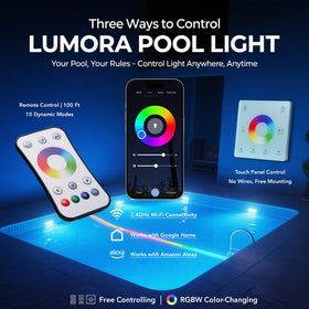 HQUA LUMORA remote control for convenient dimming and color changes.