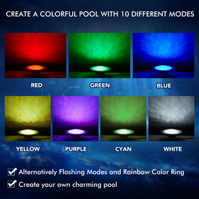 HQUA LUMORA underwater light in use with vibrant color options.
