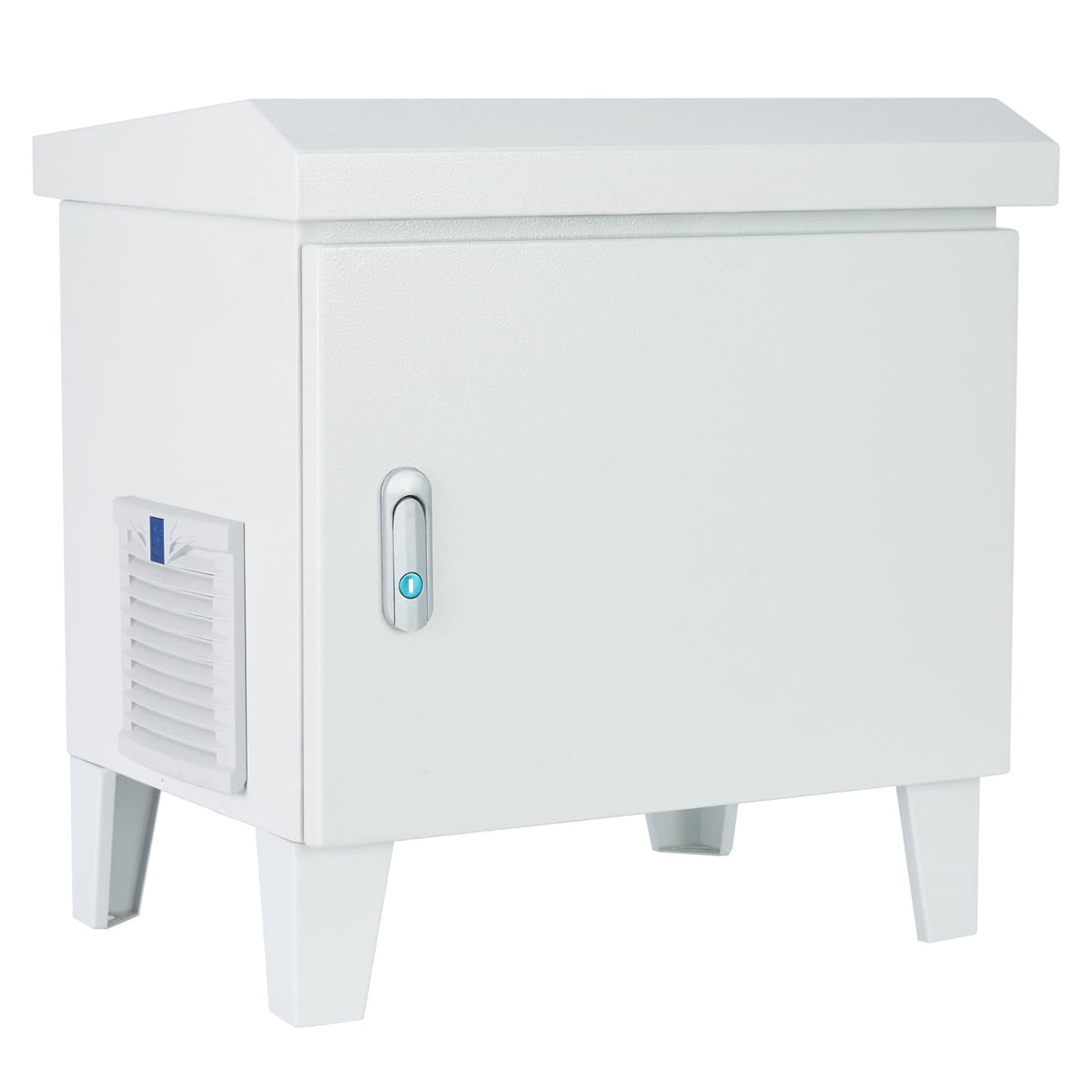 HQUA pond aerator cabinet front view showing weatherproof protection