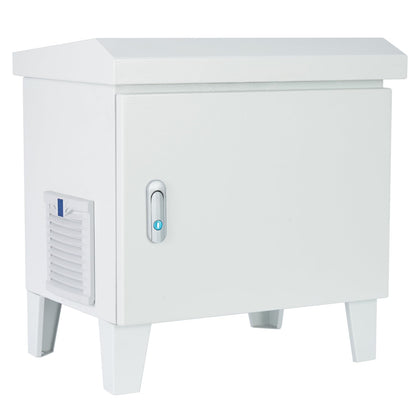HQUA pond aerator cabinet front view showing weatherproof protection