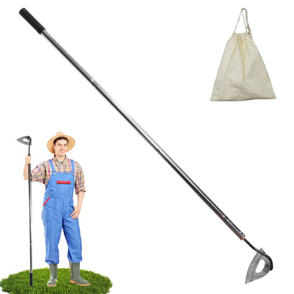 HRADHOL 55-inch adjustable handle hoe for extended reach in weeding tasks