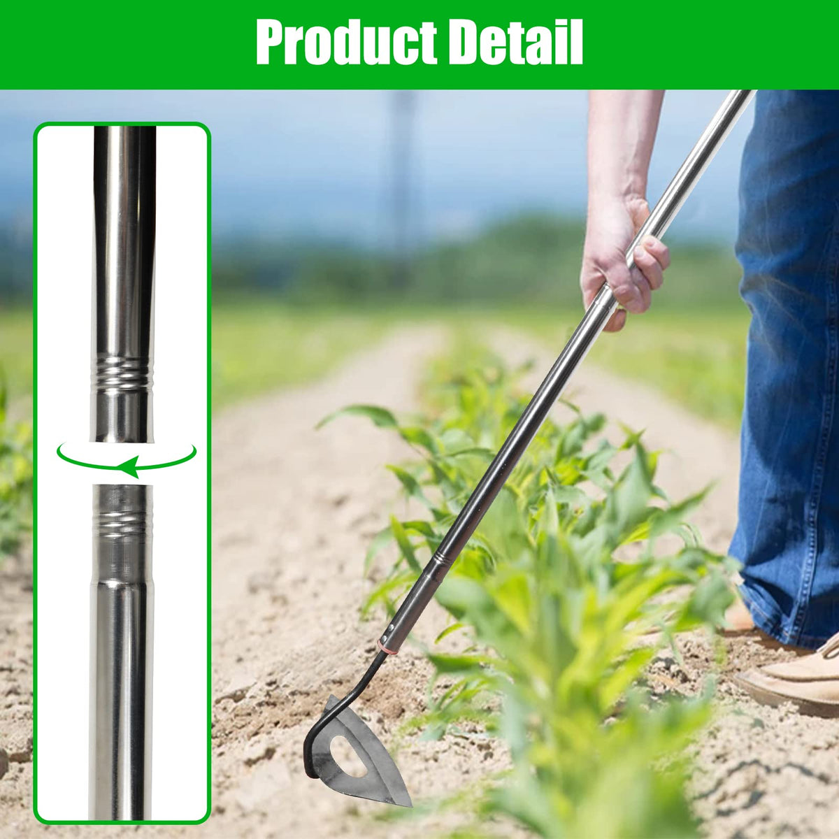 HRADHOL forged steel hoe with reinforced blade for durability