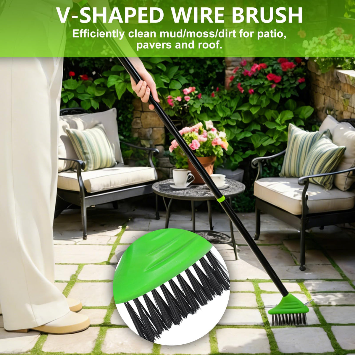 HRADHOL steel wire bristles tackle tough grime on hard surfaces.