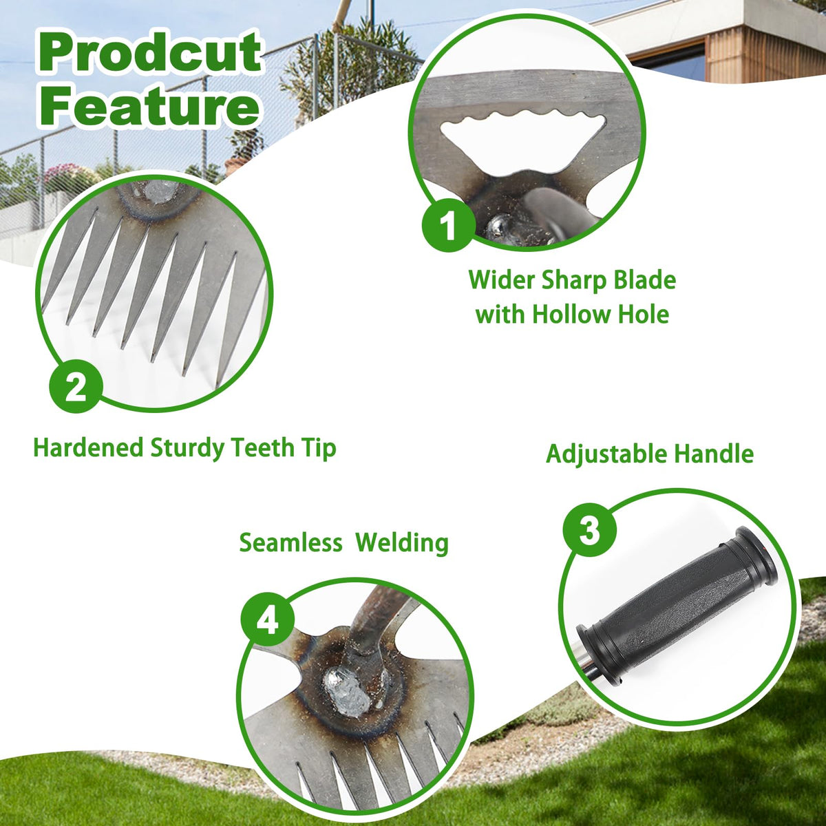 HRADHOL 2-in-1 design simplifies weeding and loosening in garden
