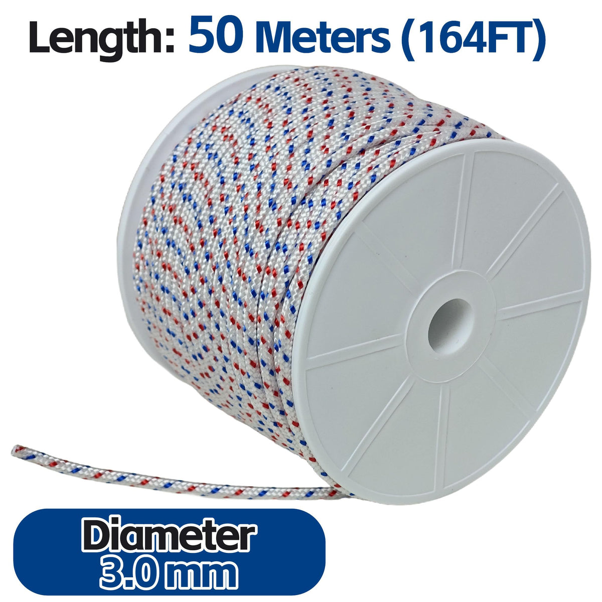 HRuiRed braided-starter-rope 3.0mm, durable construction for long life.