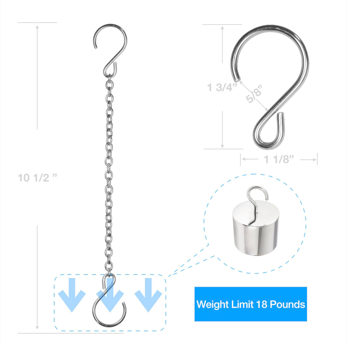 HS's Creation 10.5-inch adjustable chain enables versatile height adjustment