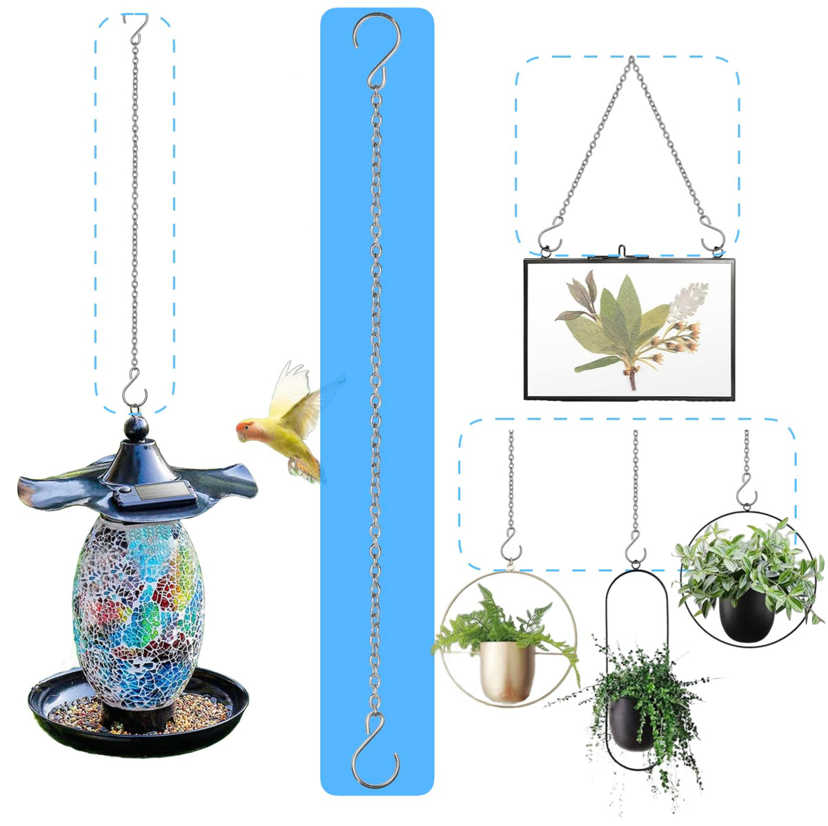 HS's Creation S-hook hanging chain for quick, tool-free installation.