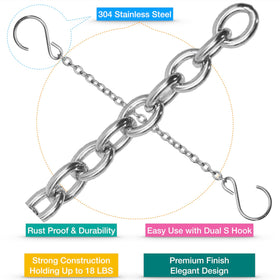 HS's Creation silver-finish chain complements decor indoors and outdoors