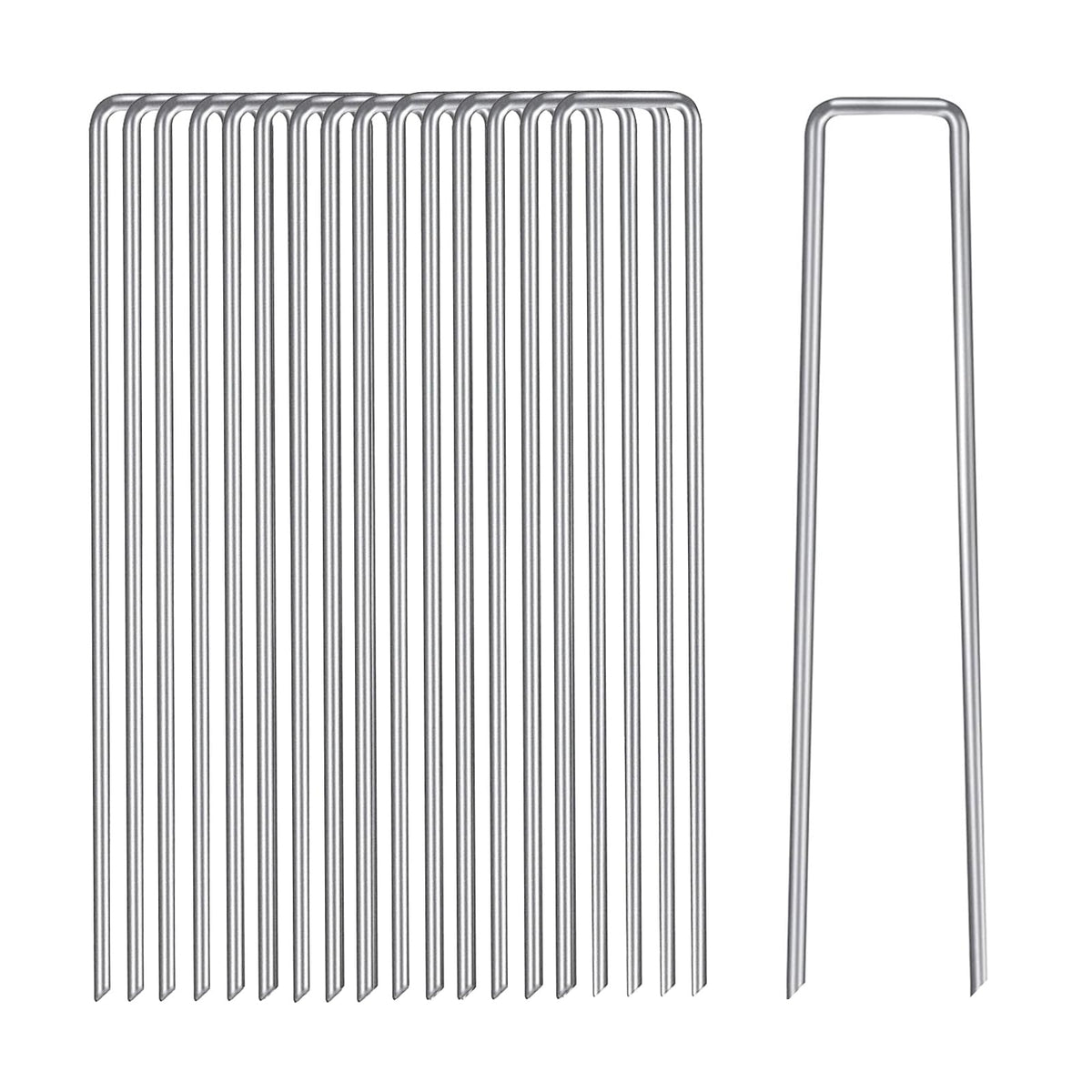 HSHDJKNC 6 inch galvanized garden stake anchors weed barrier fabric securely.