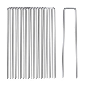 HSHDJKNC 6 inch galvanized garden stake anchors weed barrier fabric securely.