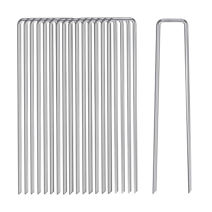 HSHDJKNC 6 inch galvanized garden stake anchors weed barrier fabric securely.