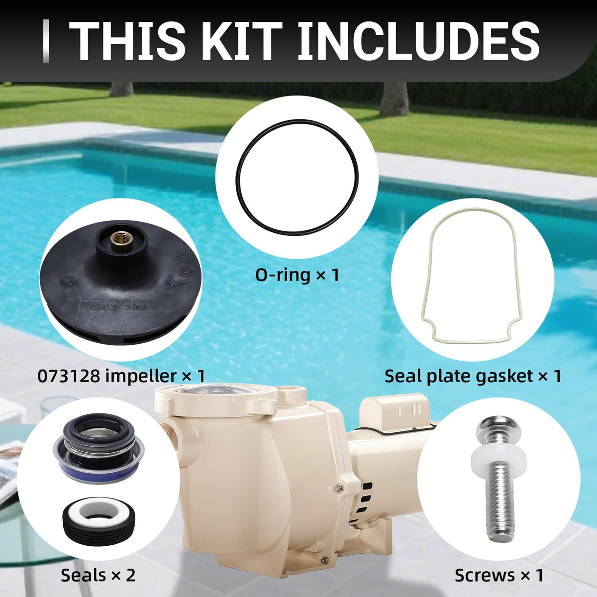 HSJAWA 073128 seal plate gasket included for a secure pump seal