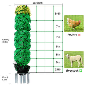 HSLNSD Electric Fence Netting with 14 posts anchored in ground