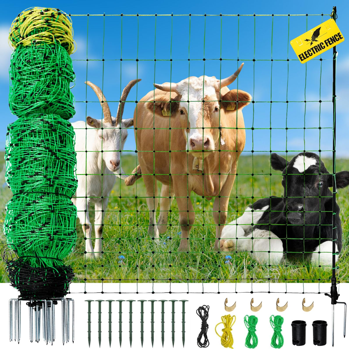 HSLNSD Electric Fence Netting folded kit for quick setup and portability