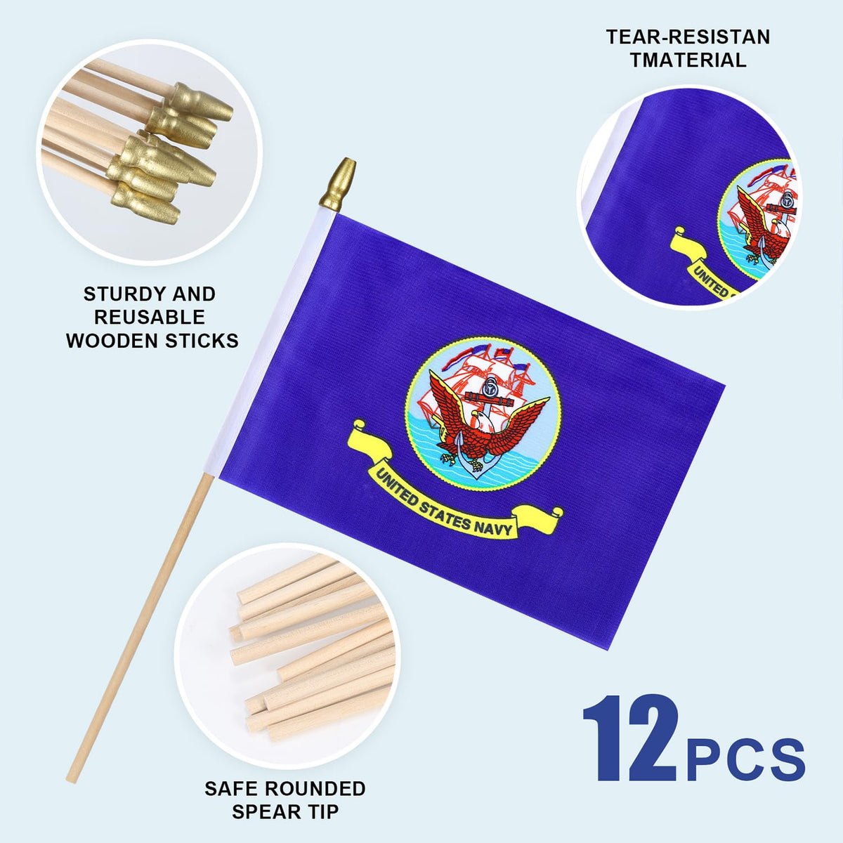 HSQCEZ durable polyester flag resists tearing for outdoor use.