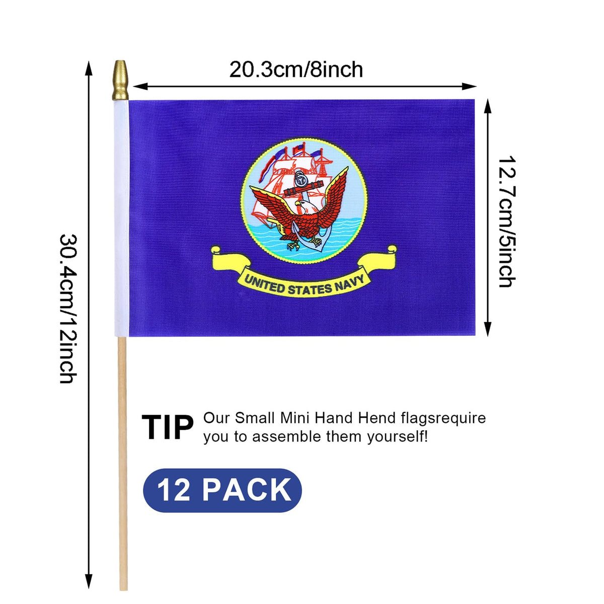 HSQCEZ handheld US flag 5x8 with sturdy stick for indoor celebrations.
