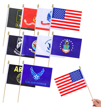 HSQCEZ military flags on stick 5x8 for parade-ready outdoor display