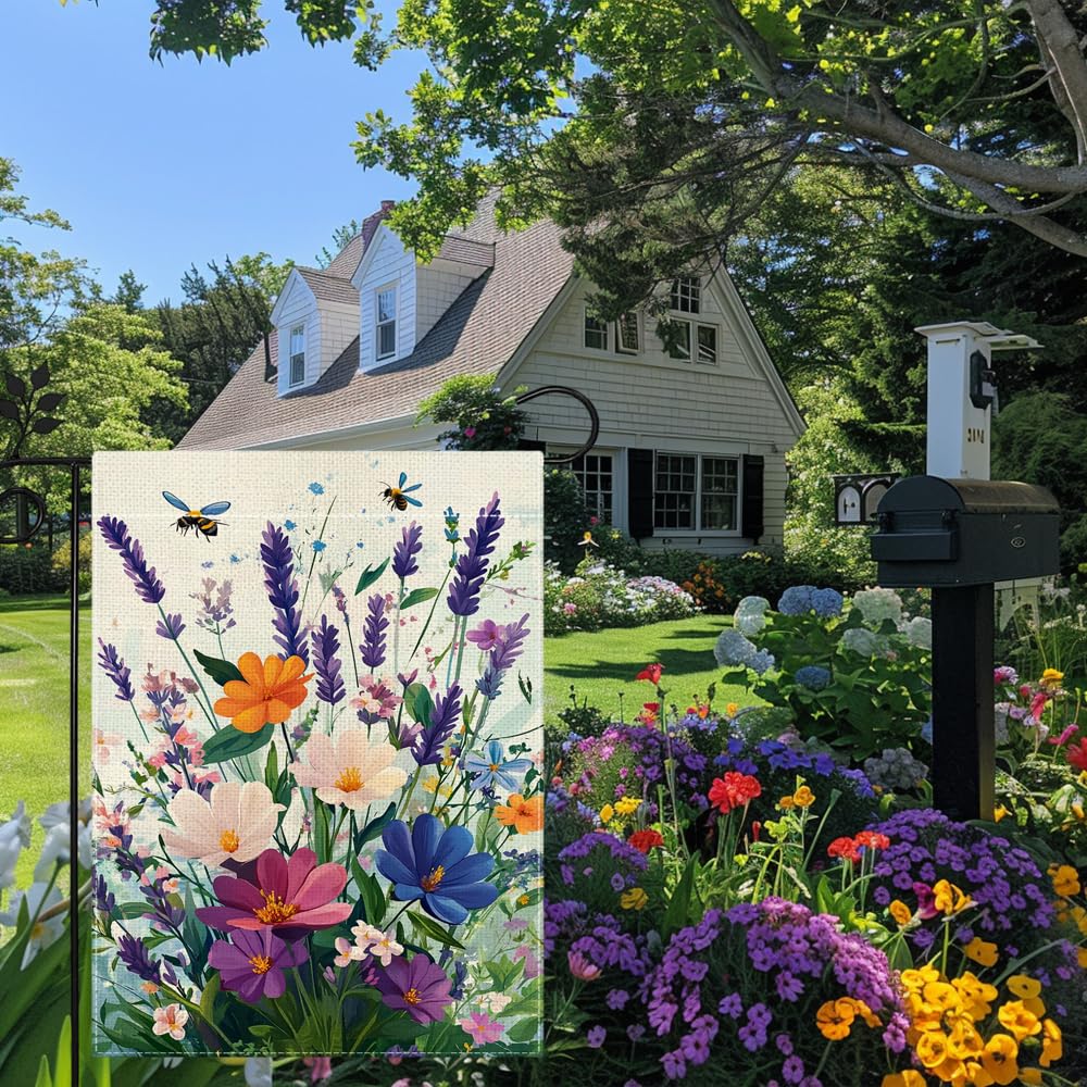 Hsrvivi bee on lavender flag highlights nature-inspired welcome for guests