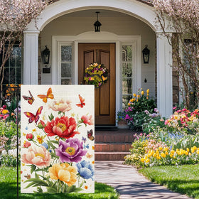 Hsrvivi colorful peonies garden flag, readable from both sides for inviting curb appeal.