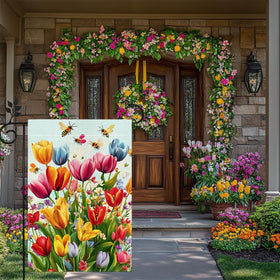 Hsrvivi decorative yard flag for porch, balcony, lawn, or garden