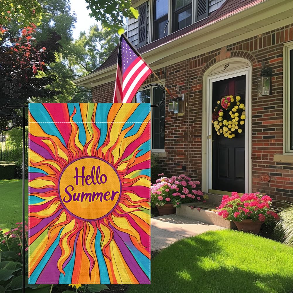 Hsrvivi Hello Sunshine flag, double-sided for vibrant display from any angle