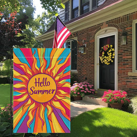 Hsrvivi Hello Sunshine flag, double-sided for vibrant display from any angle