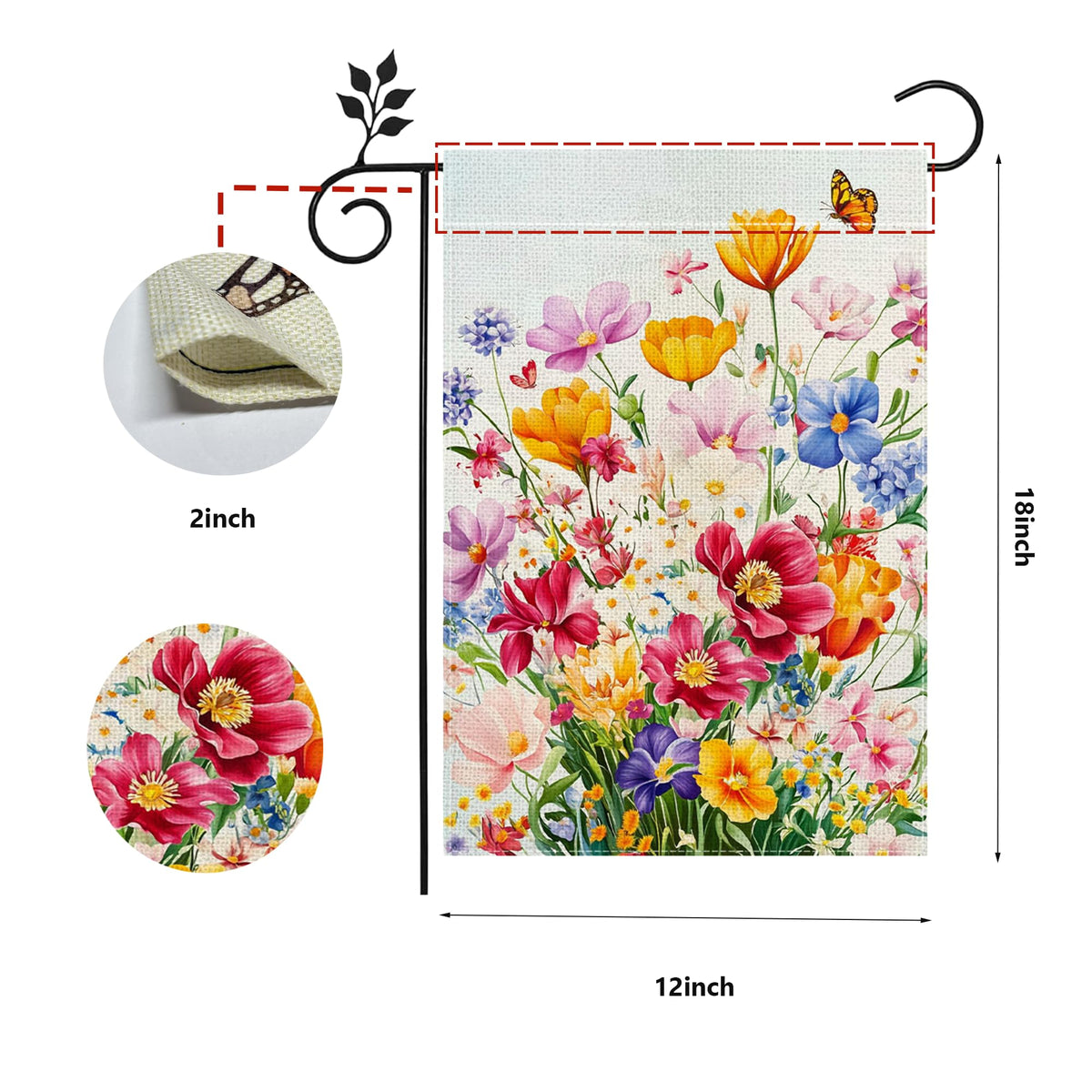 Hsrvivi Easy-hang flag fits standard garden flag poles