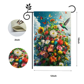The Hsrvivi floral garden flag complements porches and balconies beautifully.