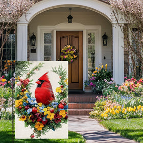 hsrvivi floral wreath welcome flag adds charming porch decor year round