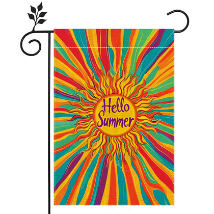 Hsrvivi Hello Sunshine garden flag front view for vibrant outdoor decor