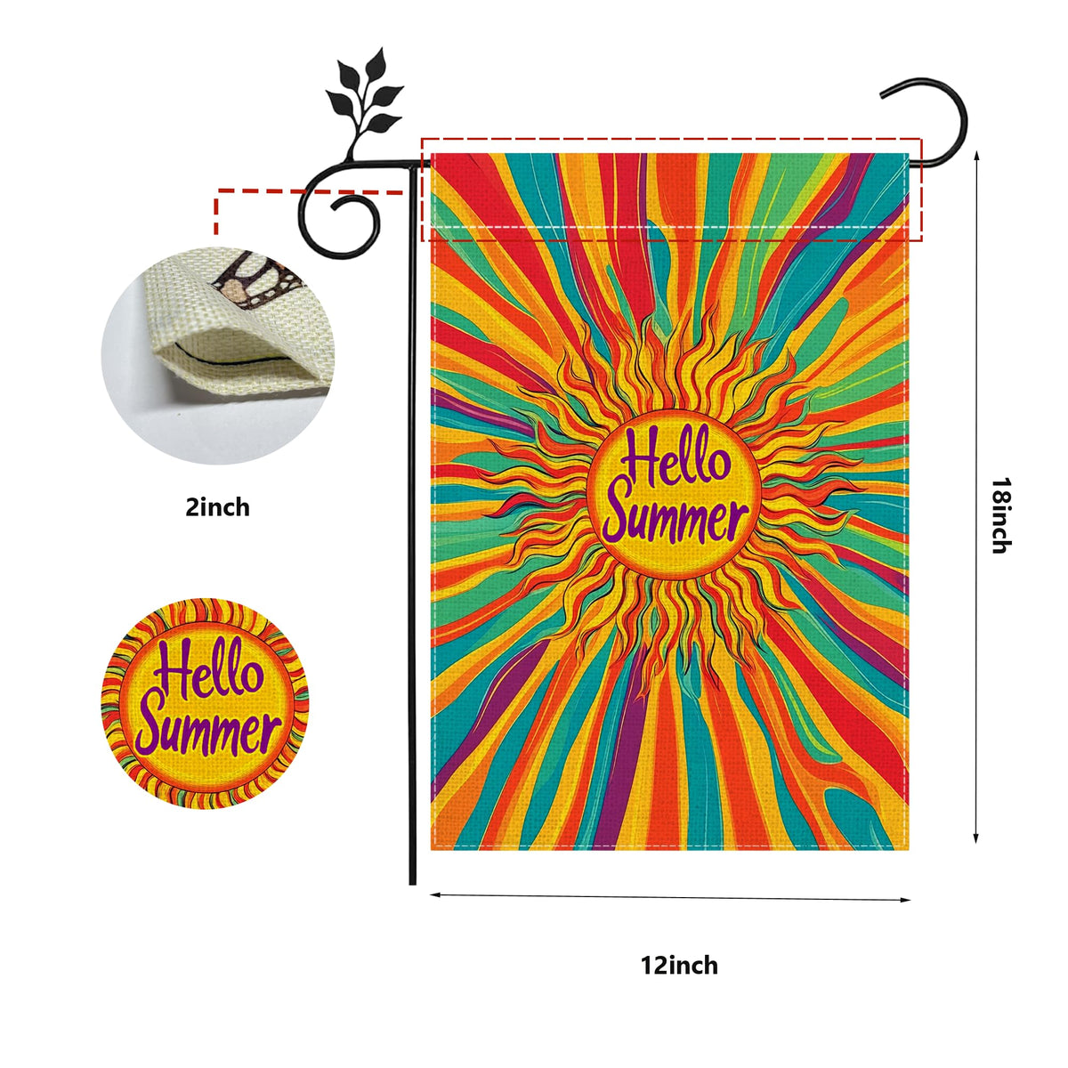 Hsrvivi Hello Sunshine flag displayed in a yard setting