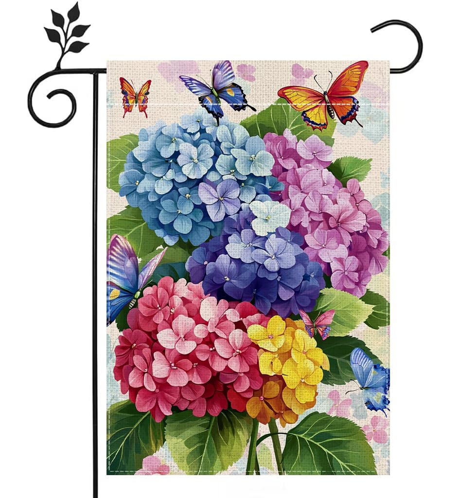 Hsrvivi hydrangea garden flag 12x18 adds curb appeal for any season