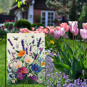 Hsrvivi lavender floral flag close-up showcases durable decorative detail