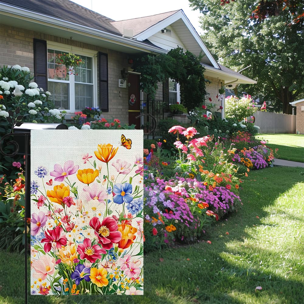 Hsrvivi Linen fabric garden flag with soft texture