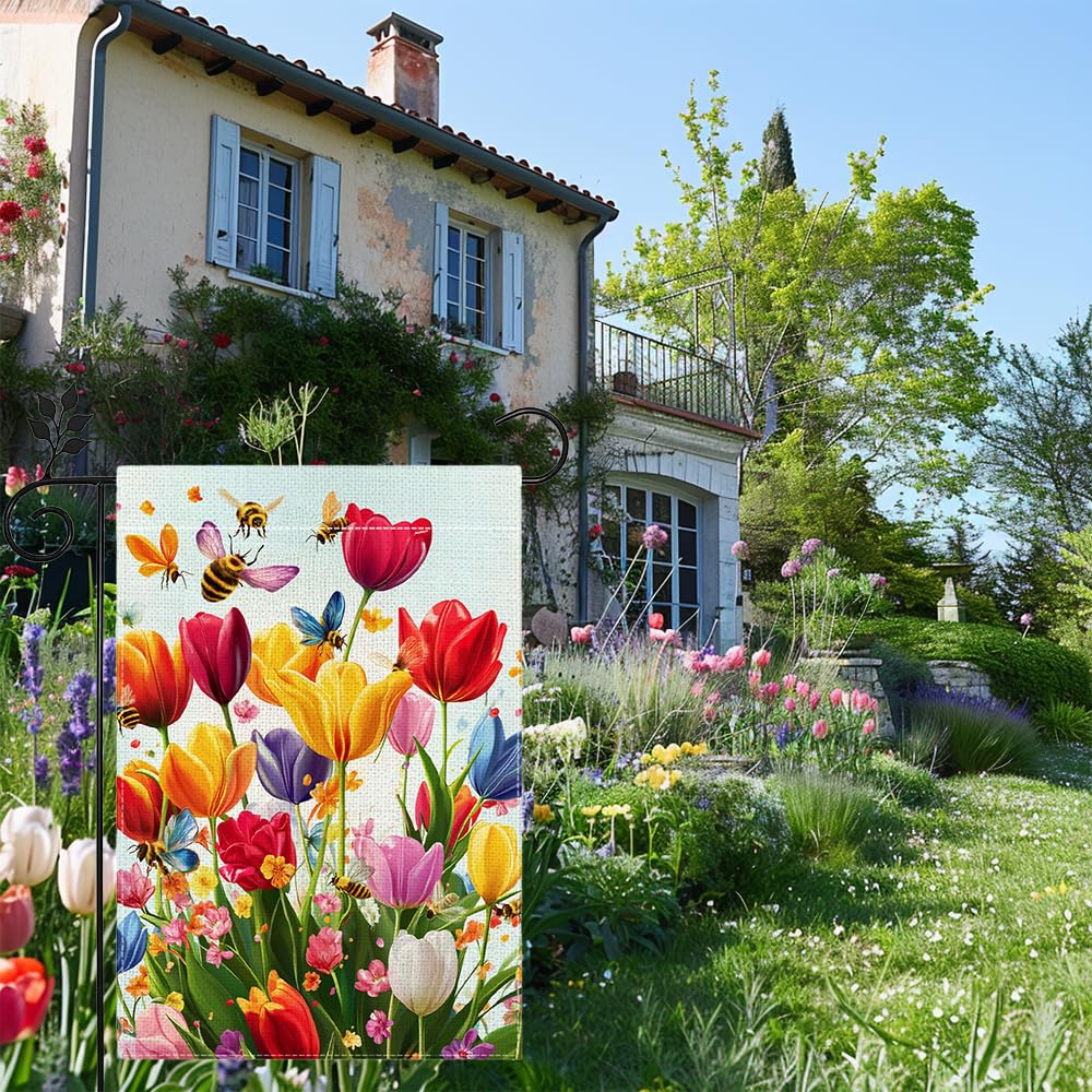 Hsrvivi linen fabric garden flag soft and washable for year-round use.