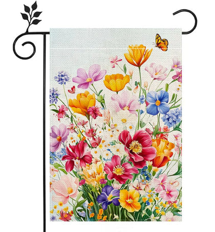 Hsrvivi Spring Floral Garden Flag 12x18 in vibrant flowers welcome guests
