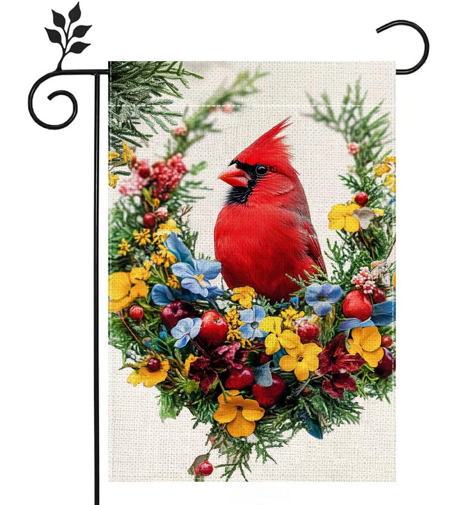 hsrvivi spring summer cardinal bird flag 12x18 enhances curb appeal outdoors