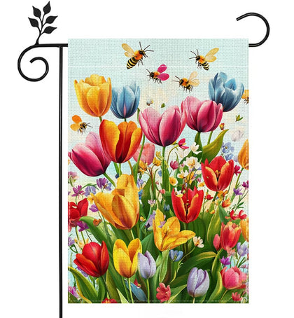 Hsrvivi spring-summer tulip garden flag 12x18 brightens your yard with a welcoming floral display