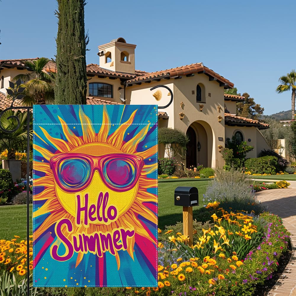 Hsrvivi Sunshine flag colorful graphics brighten porches and lawns with cheerful theme