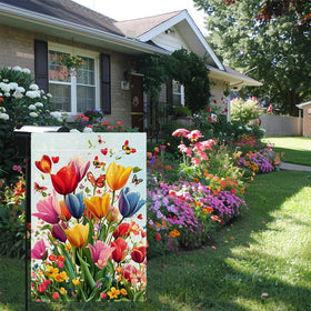 Hsrvivi weatherproof flag endures sun and rain for outdoor display.